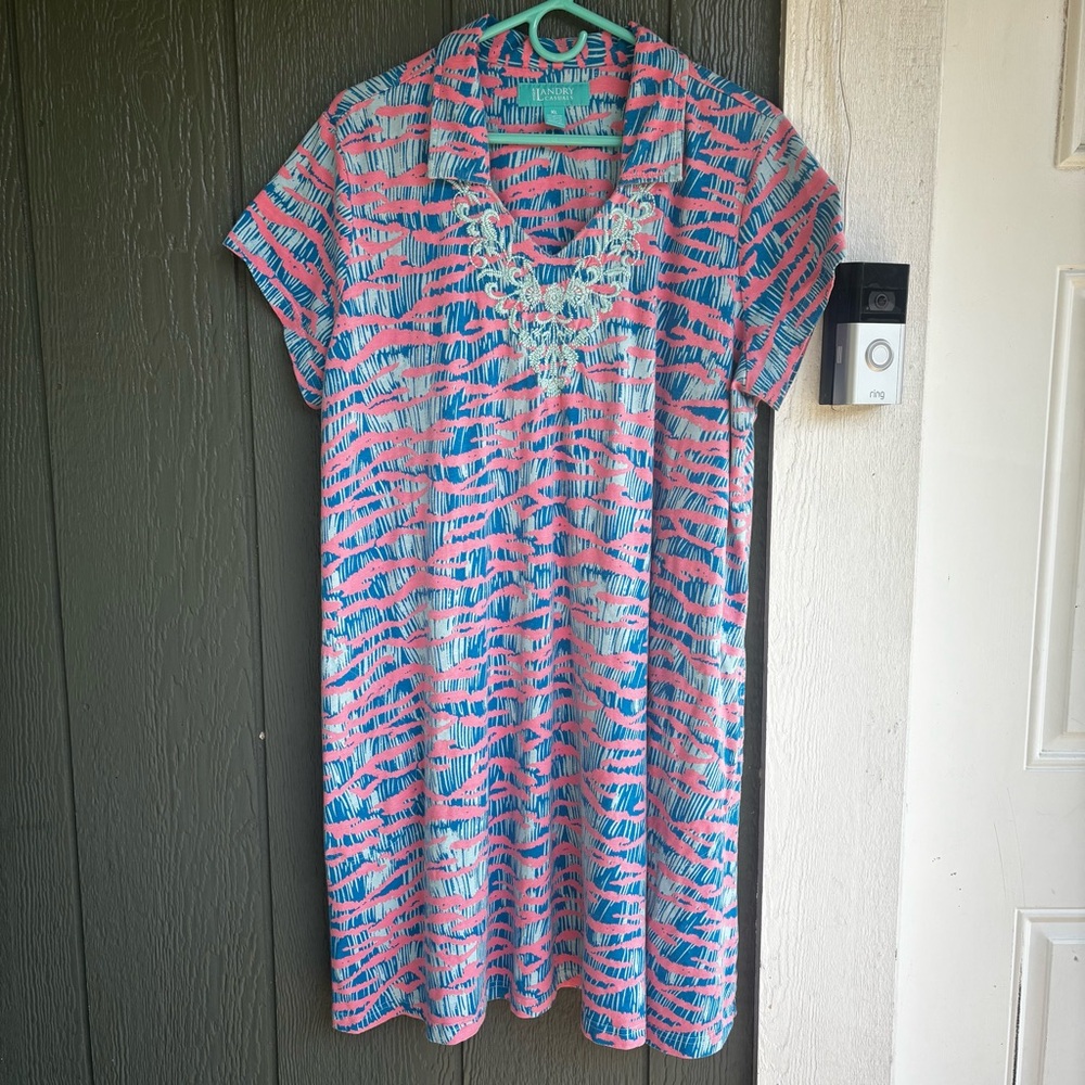 Kate Landry Casuals Colorful Embroidered Tunic Dress - Size XL